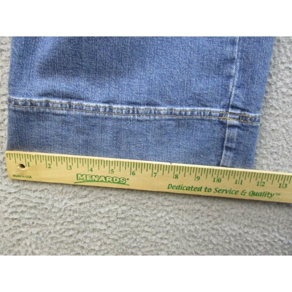 LEE Jeans Womens 14 Blue Straight Wide Leg Curvy High Rise Trouser Denim (30x32) - Picture 9 of 11